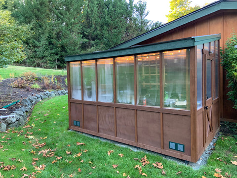 DIY Cedar Freestanding Lean-to Greenhouse