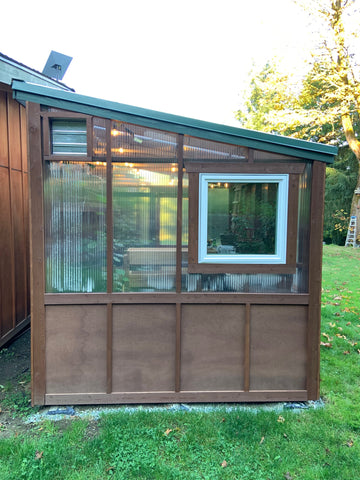 DIY Cedar Freestanding Lean-to Greenhouse