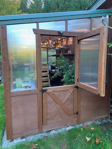 DIY Cedar Freestanding Lean-to Greenhouse